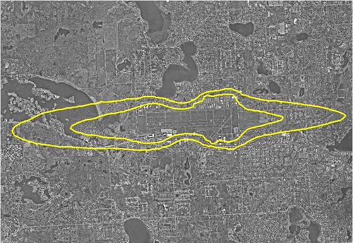 Map of noise contours