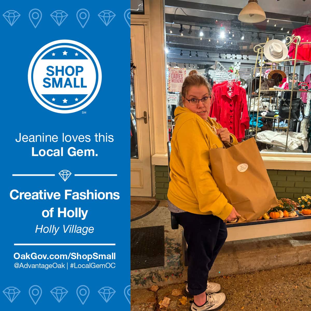 Shop small and local at Creative Fashions of Holly, Michigan.