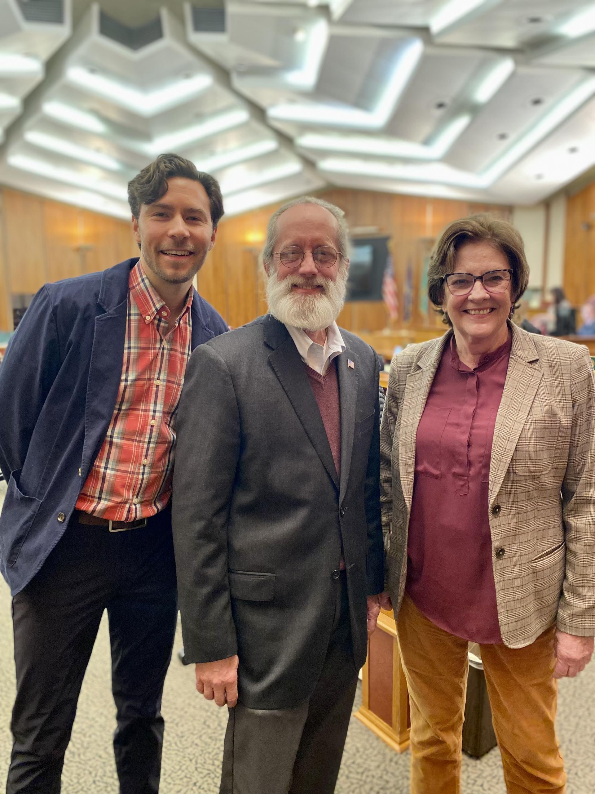 Commissioner Cavell, Commissioner Nash and Commissioner Markham at the Board of Commissioners meeting on February 7, 2024.