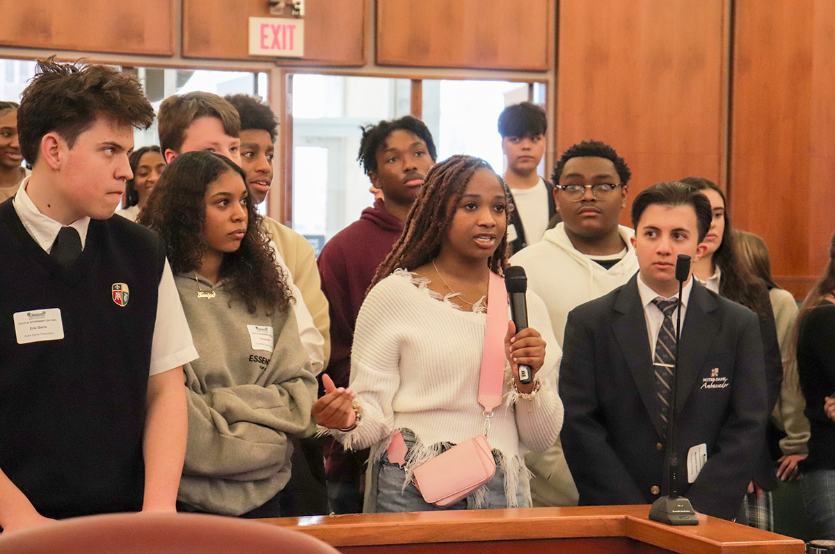 Students attend the Board's annual Youth in Government Day on February 9, 2024