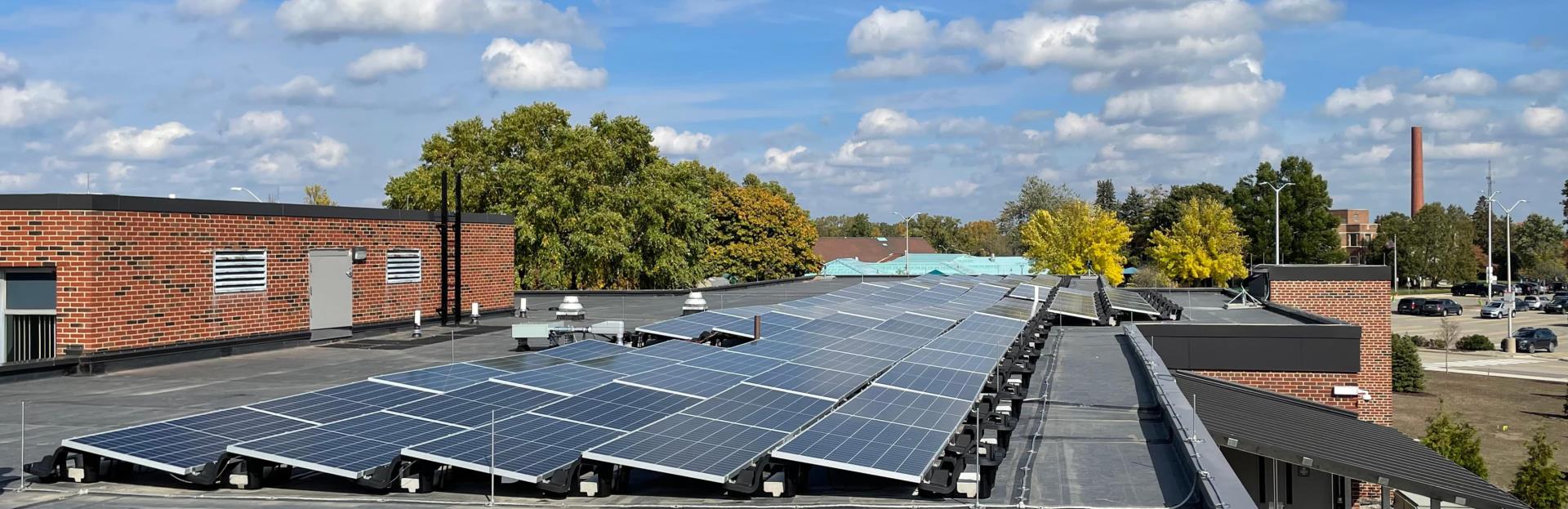 Solar panels on an Oakland County building.