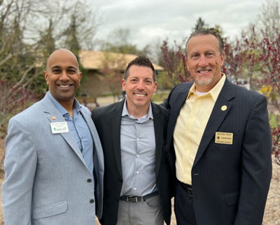 Commissioners Raman, Miller and Spisz gather at a local Oakland County park.