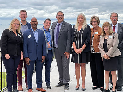 Commissioners Nelson, Johnson, Raman, Miller, Woodward, Luebs, Markham, Gershenson and Weipert attend the Tri-County Summit in fall of 2023 at the Grosse Pointe War Memorial.