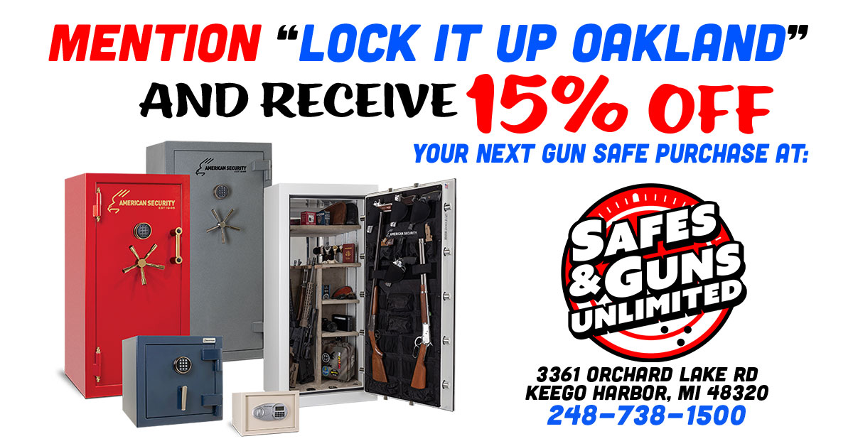 Lock It Up Oakland gun safe coupon