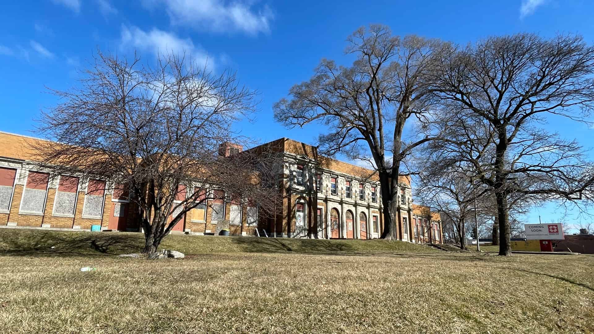 Abandoned Elmer R. Webster Elementary School in Pontiac, Michigan.