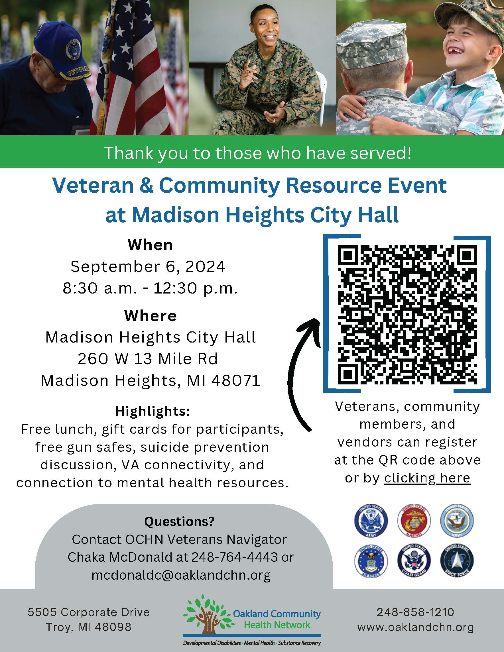 Veterans Event, Community Resource Event, OCHN