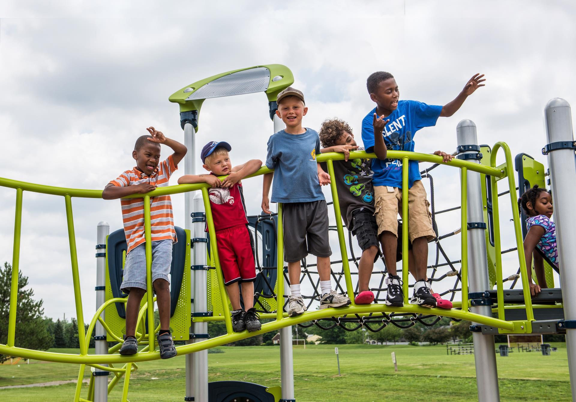 Children playing on Catalpa Oaks playground