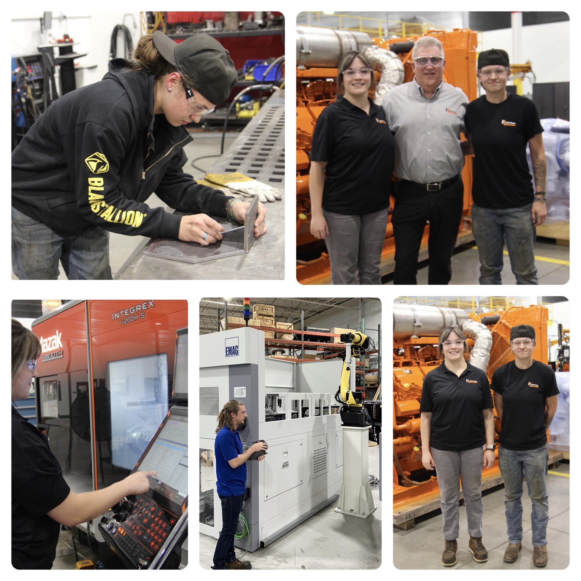 A photo collage shows past participants of Oakland County Manufacturing Day, including a young man in a blue shirt and two young women in a black shirt.