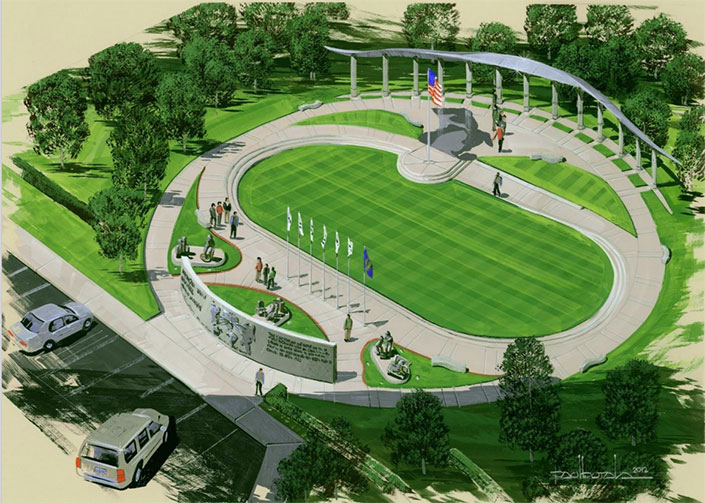 Michigan WWII Legacy Memorial artist rendering