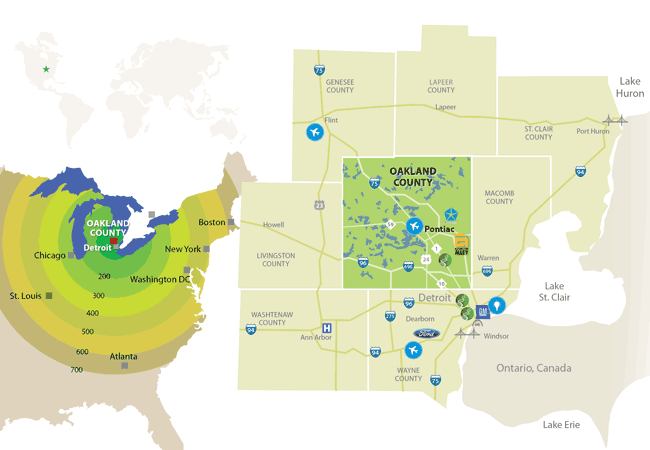 Southeast Michigan's Regional Assets map