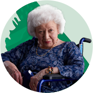 elderly woman in wheel chair