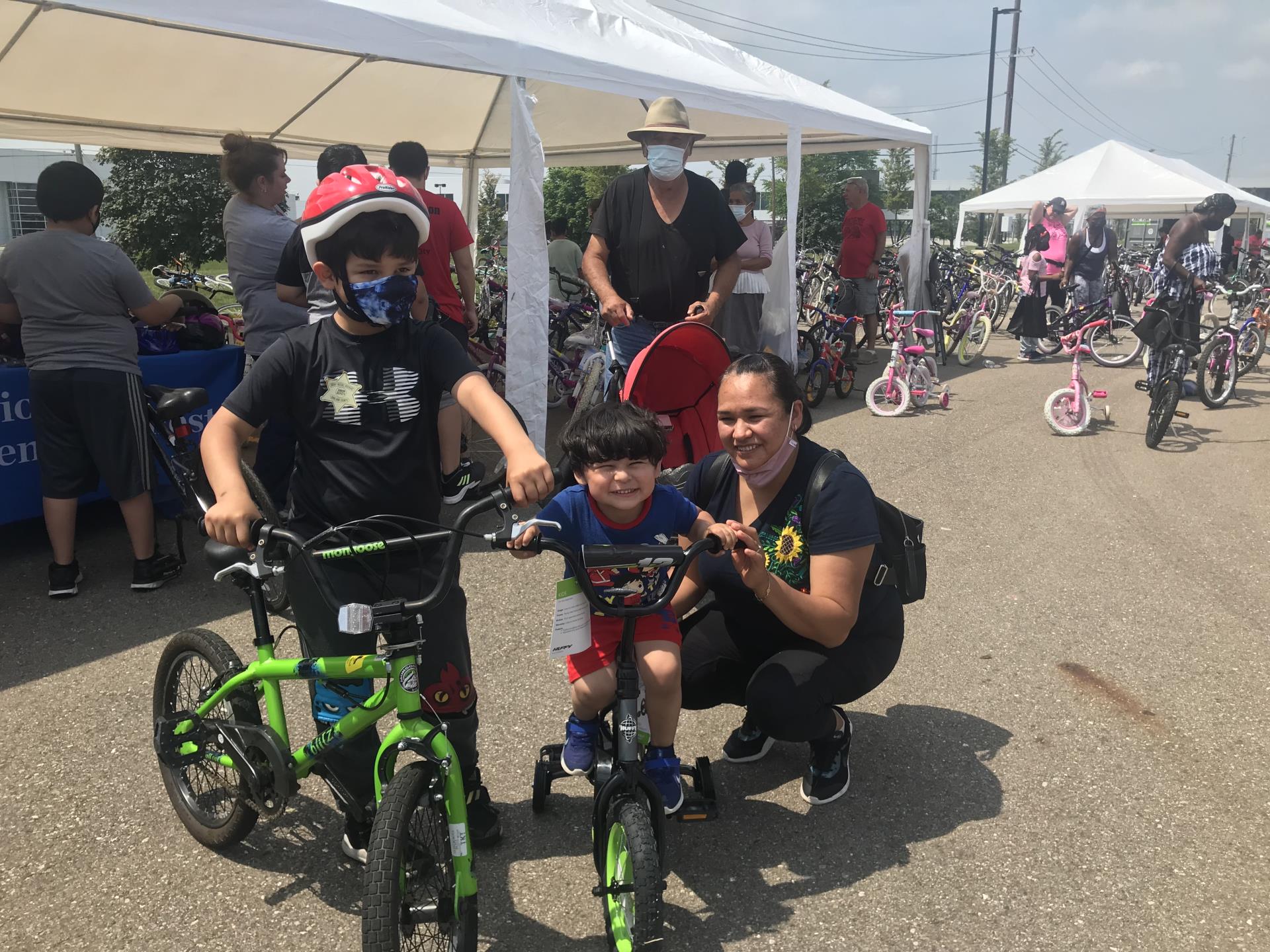 Kids with bikes at Re-CYCLE for Kids event