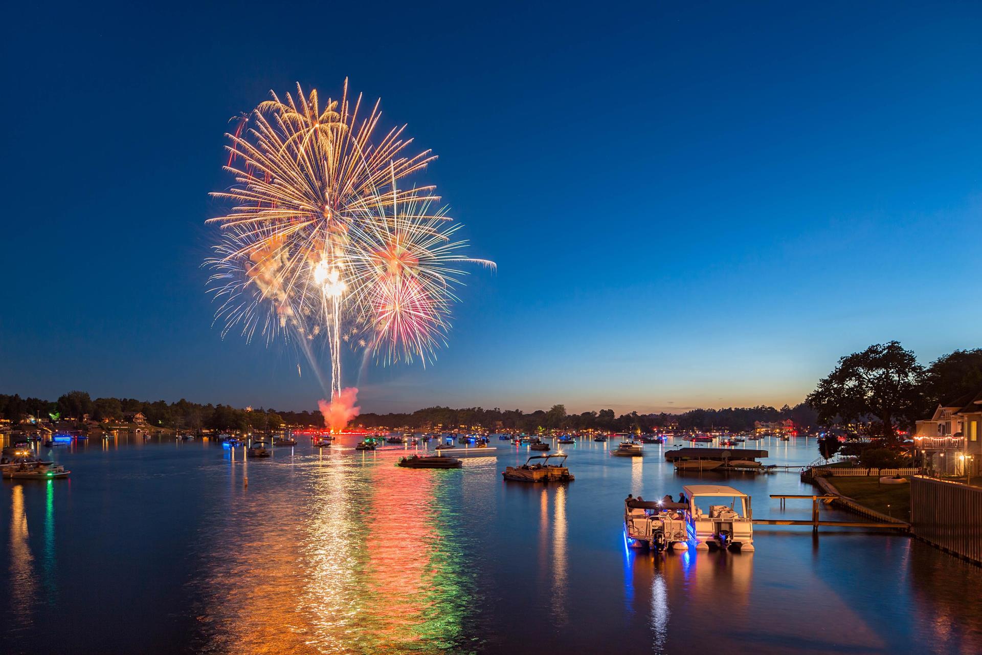 Fireworks On Lake