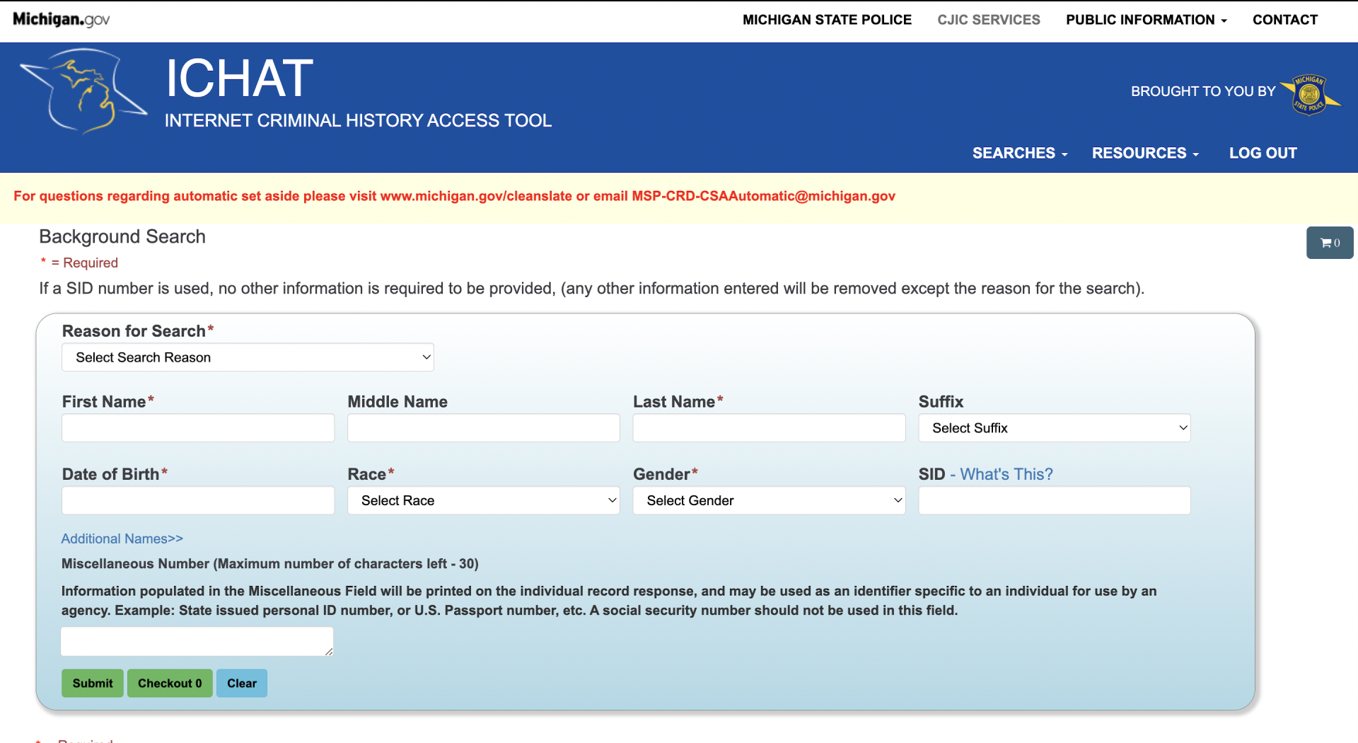 Once completed, accept the ICHAT Terms and Conditions ICHAT and select “Guest Log In”