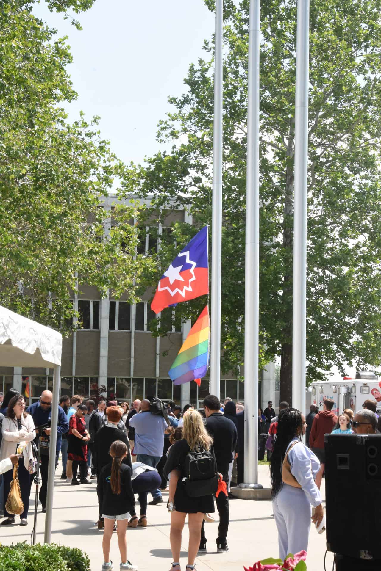 Juneteenth flag is raised.