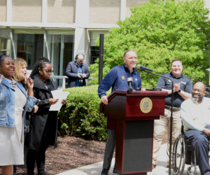 County Executive Dave Coulter speaks at Juneteenth celebration.