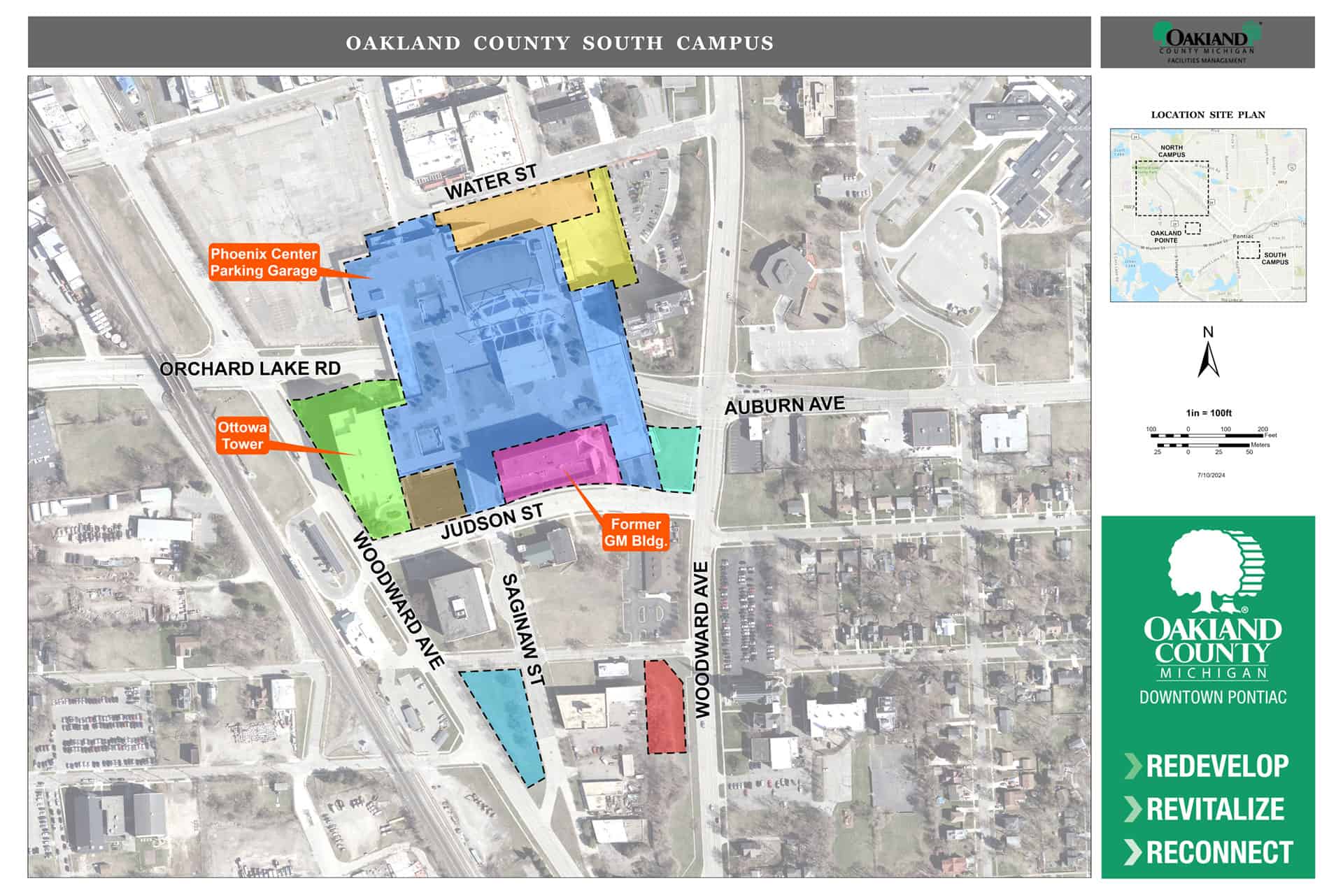 Map of Downtown Pontiac Proposed Development